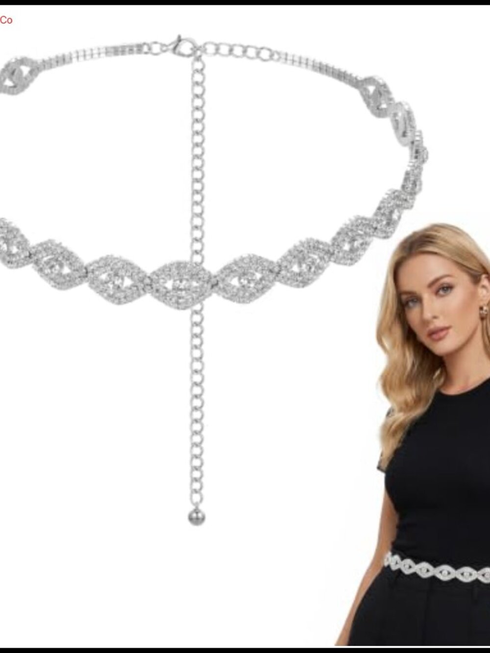 Rhinestone Belt for Women Silver Chain Crystal Waist Belt Wedding